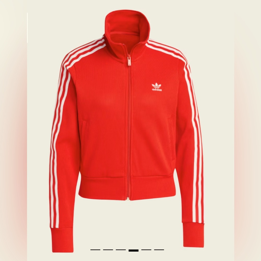 Red Adidas Cropped Track Jacket